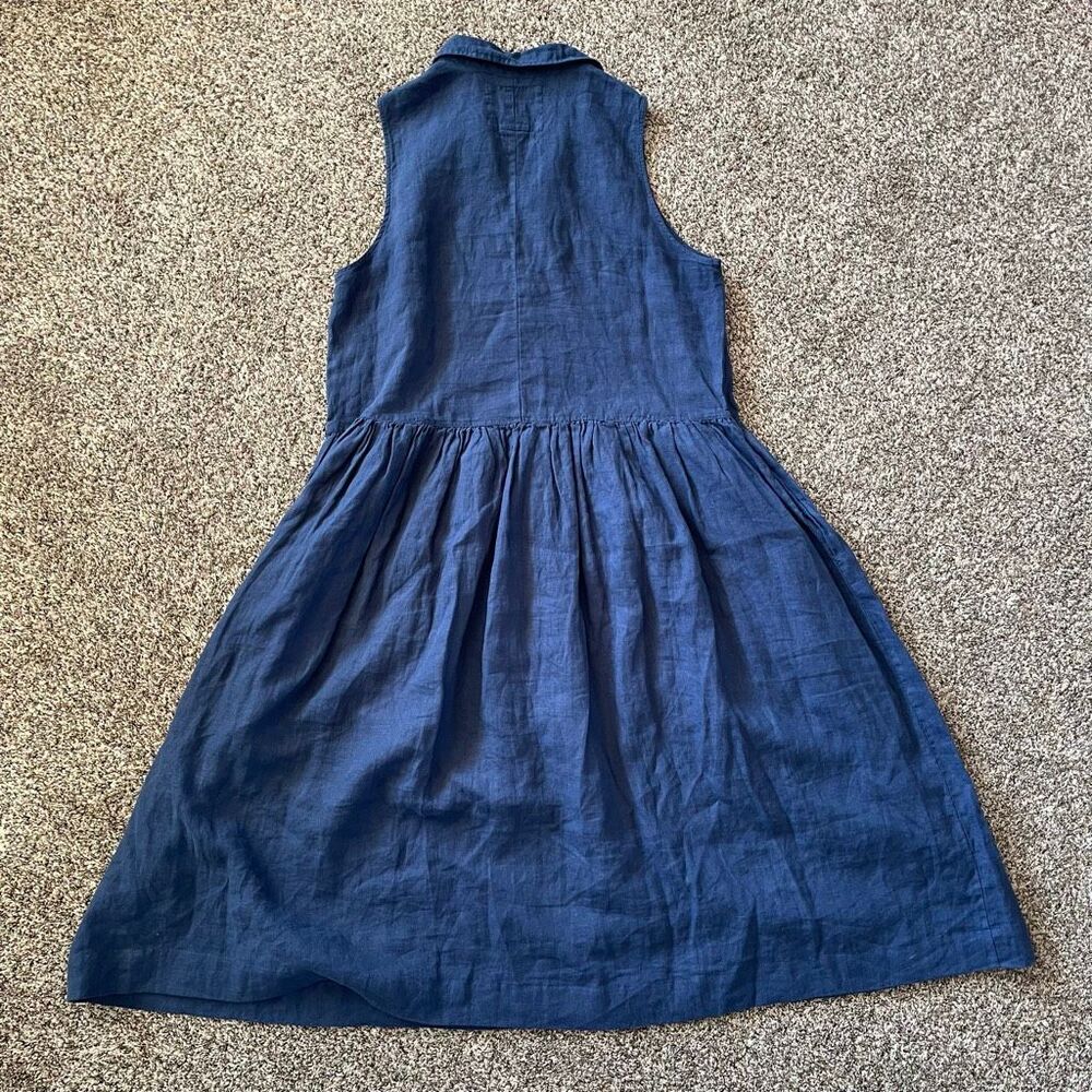 Frank & Eileen Daphne Sleeveless Popover Dress navy blue women’s size Large - Picture 10 of 10